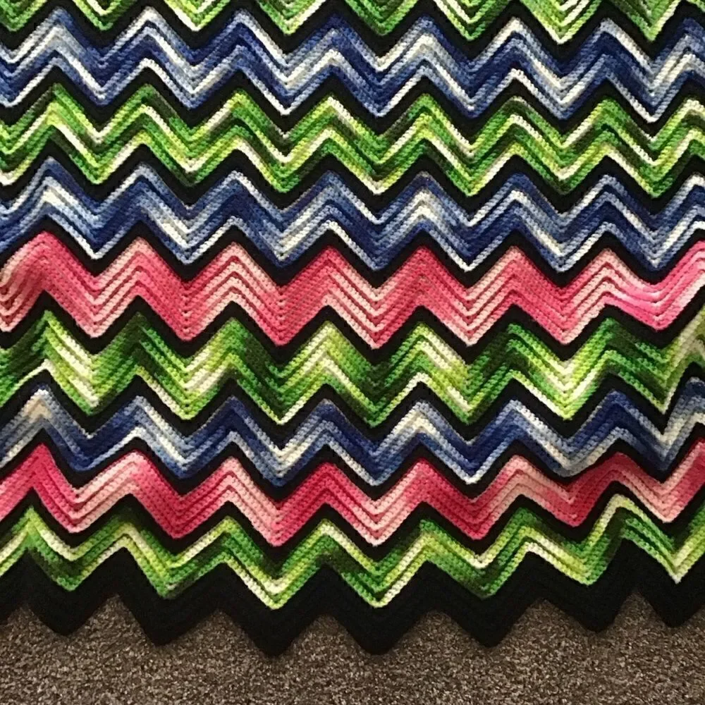 Beautiful Crocheted Chevron Afghan